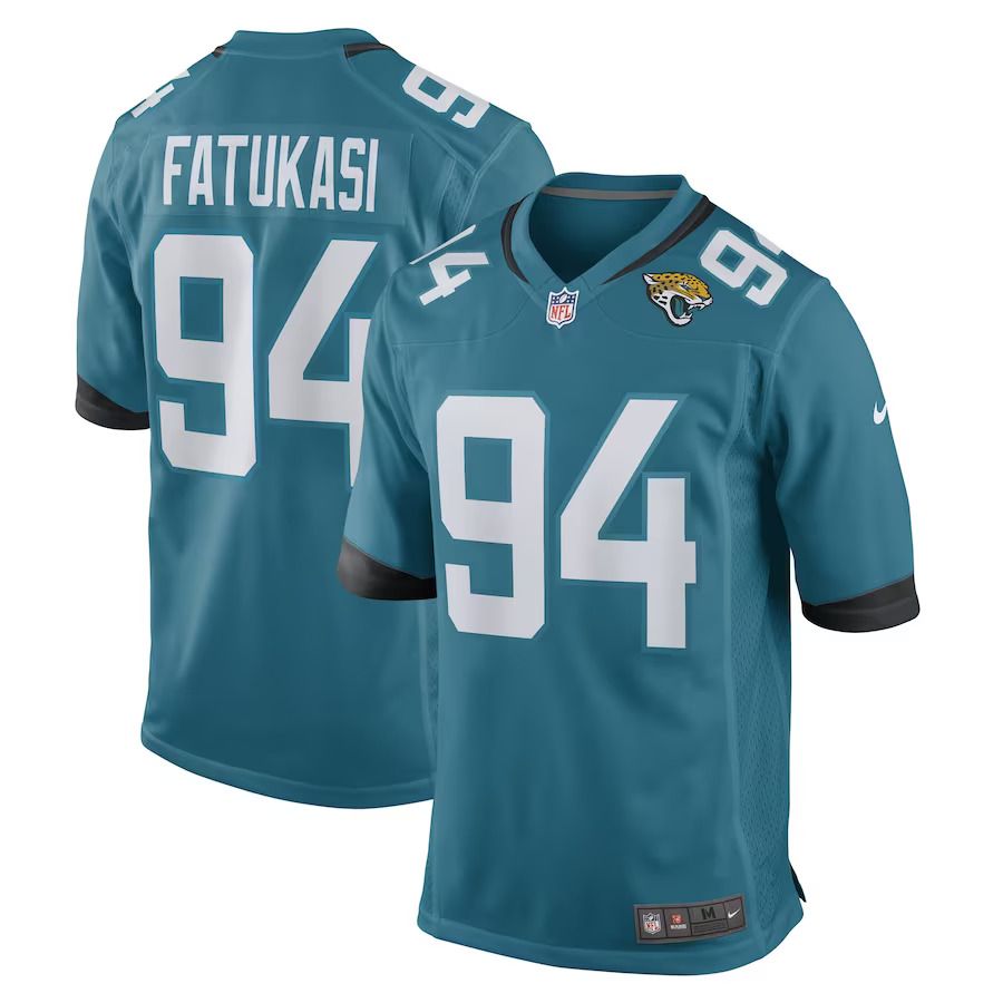 Men Jacksonville Jaguars #94 Folorunso Fatukasi Nike Teal Game Player NFL Jersey->jacksonville jaguars->NFL Jersey